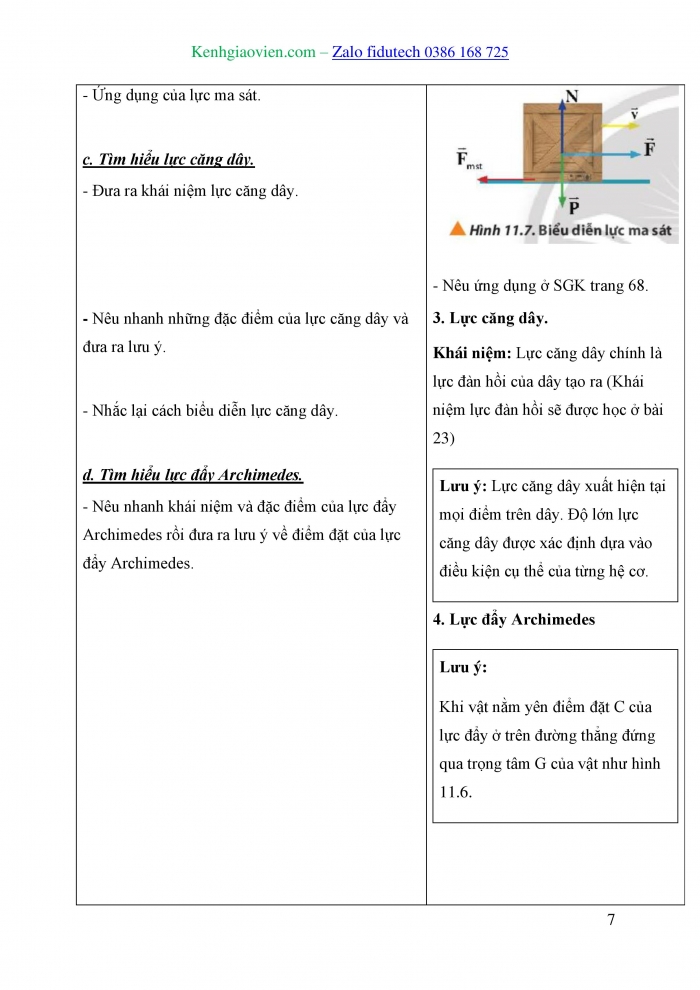 Giáo án và PPT Vật lí 10 chân trời Bài 11: Một số lực trong thực tiễn