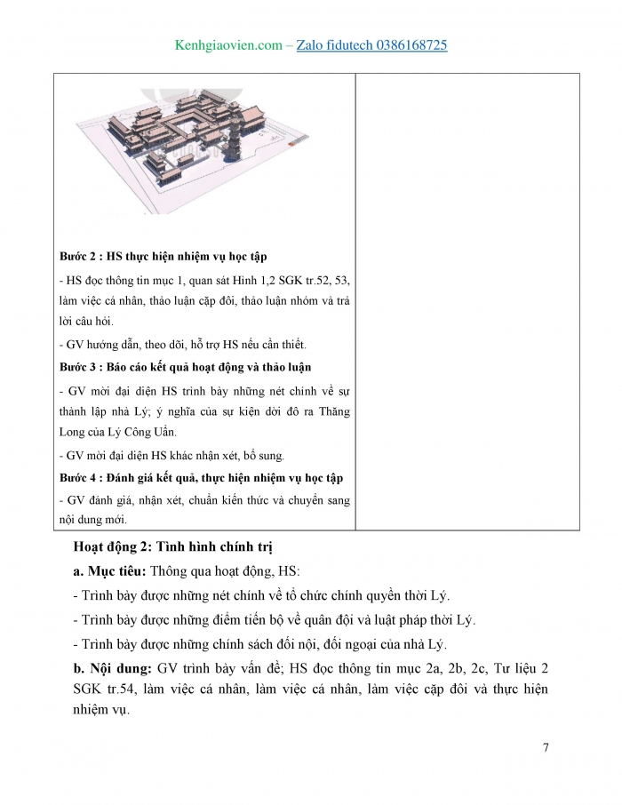 Giáo án và PPT Lịch sử 7 kết nối Bài 11: Nhà Lý xây dựng và phát triển đất nước (1009 - 1225)