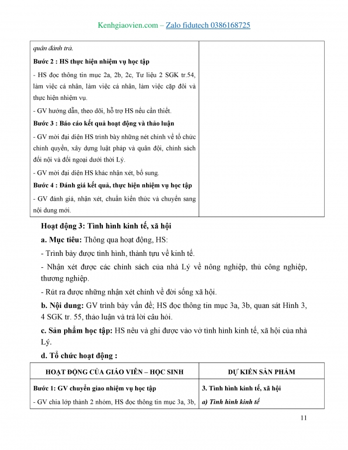 Giáo án và PPT Lịch sử 7 kết nối Bài 11: Nhà Lý xây dựng và phát triển đất nước (1009 - 1225)