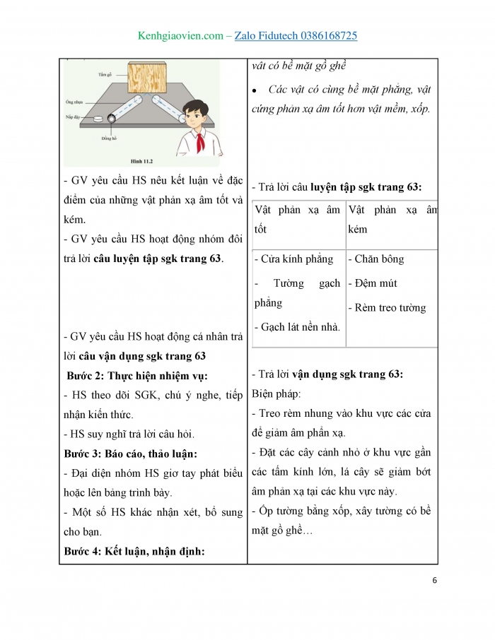 Giáo án và PPT KHTN 7 cánh diều Bài 11: Phản xạ âm