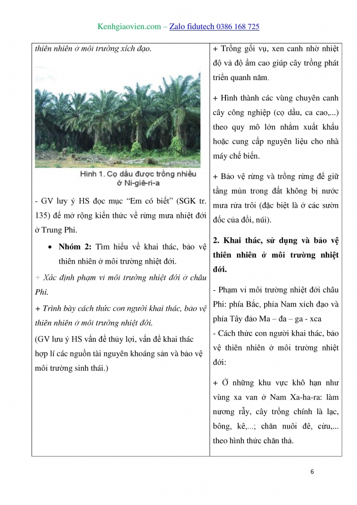 Giáo án và PPT Địa lí 7 kết nối Bài 11: Phương thức con người khai thác, sử dụng và bảo vệ thiên nhiên ở châu Phi