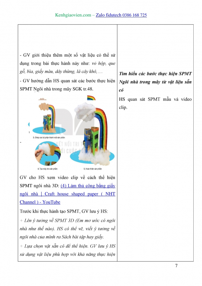 Giáo án và PPT Mĩ thuật 7 kết nối Bài 11: Tạo hình ngôi nhà từ vật liệu sẵn có