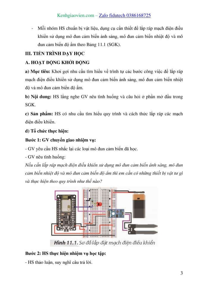 Giáo án và PPT Công nghệ 8 chân trời Bài 11: Thực hành lắp mạch điện điều khiển đơn giản