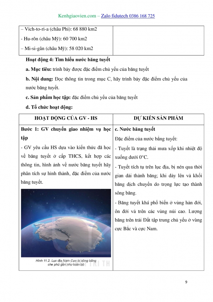 Giáo án và PPT Địa lí 10 kết nối Bài 11: Thuỷ quyển, nước trên lục địa