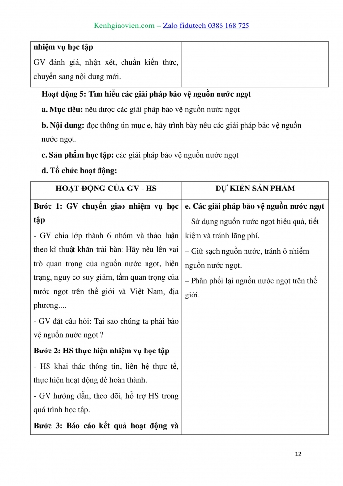 Giáo án và PPT Địa lí 10 kết nối Bài 11: Thuỷ quyển, nước trên lục địa