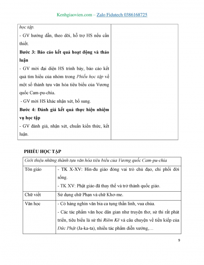 Giáo án và PPT Lịch sử 7 cánh diều Bài 11: Vương quốc Cam-pu-chia