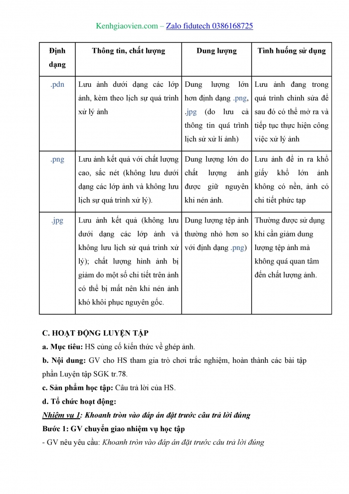 Giáo án và PPT Tin học 8 chân trời Bài 11B: Tẩy, tạo hiệu ứng cho ảnh