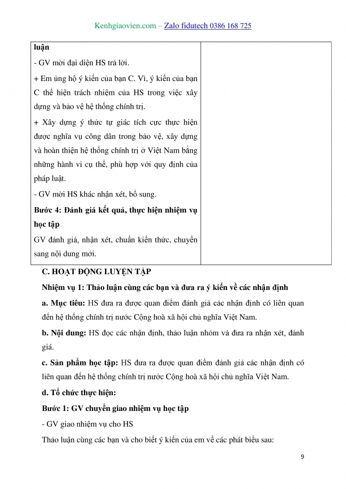 Giáo án và PPT Kinh tế pháp luật 10 chân trời Bài 12: Đặc điểm, cấu trúc và nguyên tắc hoạt động của hệ thống chính trị nước Cộng hoà xã hội chủ nghĩa Việt Nam