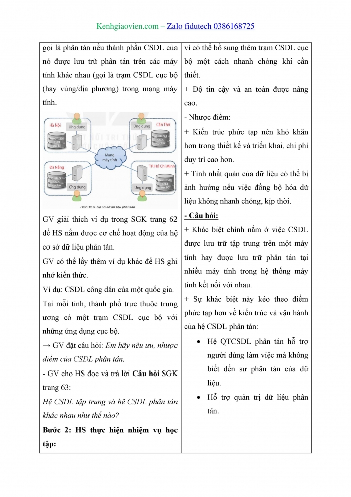 Giáo án và PPT Khoa học máy tính 11 kết nối Bài 12: Hệ quản trị cơ sở dữ liệu và hệ cơ sở dữ liệu