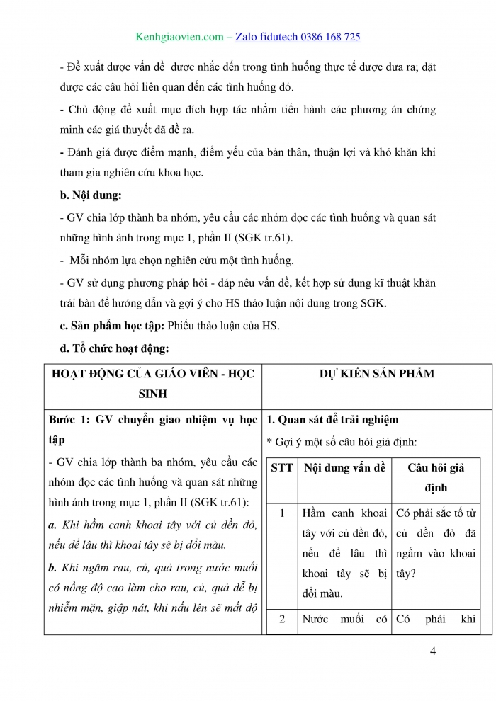 Giáo án và PPT Sinh học 10 chân trời Bài 12: Thực hành Sự vận chuyển các chất qua màng sinh chất