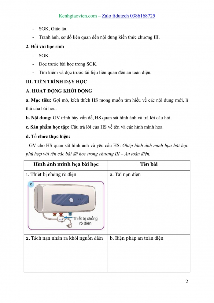 Giáo án và PPT Công nghệ 8 kết nối Ôn tập Chương III