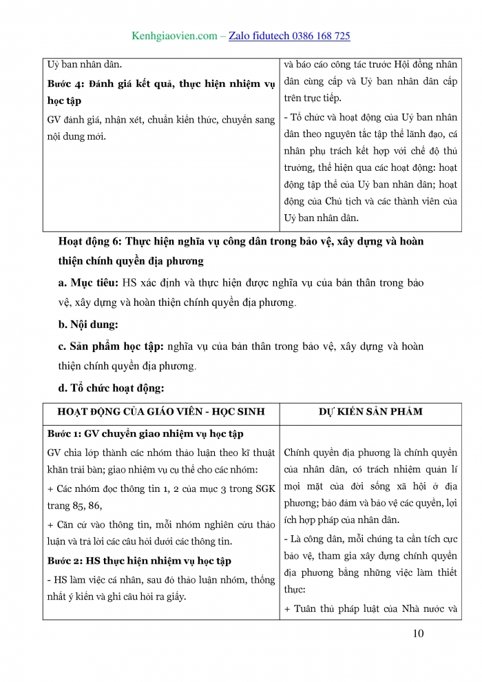 Giáo án và PPT Kinh tế pháp luật 10 cánh diều Bài 13: Chính quyền địa phương