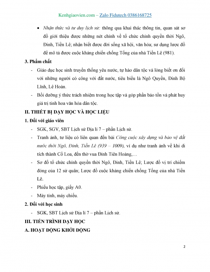 Giáo án và PPT Lịch sử 7 cánh diều Bài 13: Công cuộc xây dựng và bảo vệ đất nước thời Ngô, Đinh, Tiền Lê (939 - 1009)