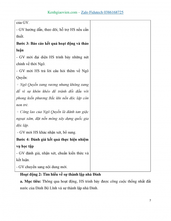 Giáo án và PPT Lịch sử 7 cánh diều Bài 13: Công cuộc xây dựng và bảo vệ đất nước thời Ngô, Đinh, Tiền Lê (939 - 1009)