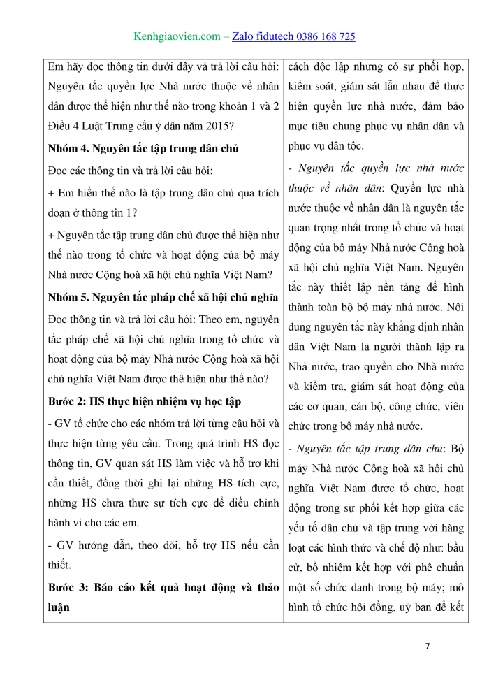 Giáo án và PPT Kinh tế pháp luật 10 chân trời Bài 13: Đặc điểm, nguyên tắc tổ chức và hoạt động của bộ máy Nhà nước Cộng hoà xã hội chủ nghĩa Việt Nam