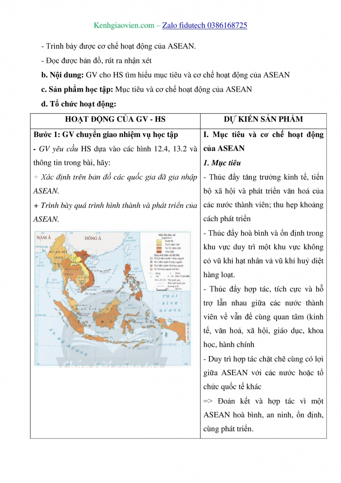 Giáo án và PPT Địa lí 11 chân trời Bài 13: Hiệp hội các quốc gia Đông Nam Á (ASEAN)