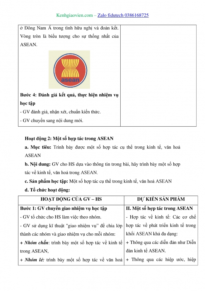 Giáo án và PPT Địa lí 11 chân trời Bài 13: Hiệp hội các quốc gia Đông Nam Á (ASEAN)