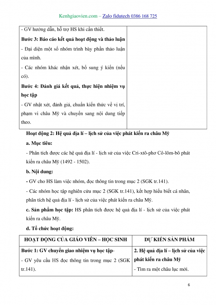 Giáo án và PPT Địa lí 7 kết nối Bài 13: Vị trí địa lí, phạm vi châu Mỹ. Sự phát kiến ra châu Mỹ