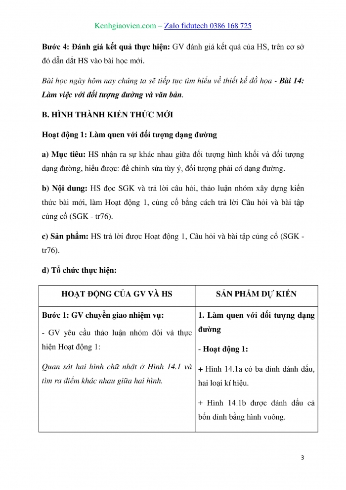 Giáo án và PPT Tin học 10 kết nối Bài 14: Làm việc với đối tượng đường và văn bản