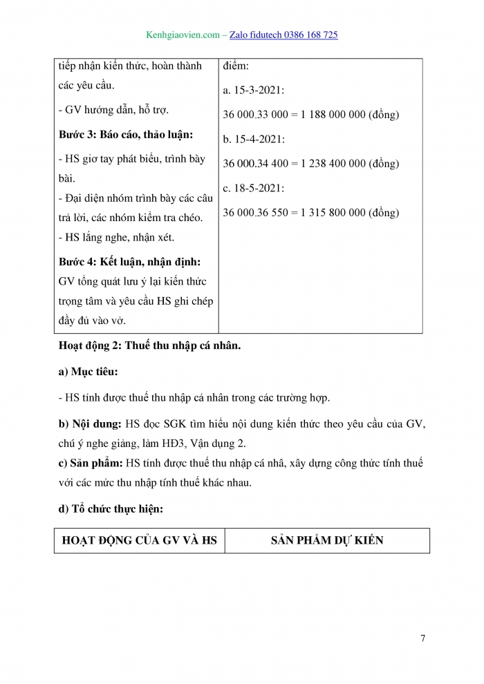 Giáo án và PPT Toán 10 kết nối Thực hành trải nghiệm: Tìm hiểu một số kiến thức về tài chính