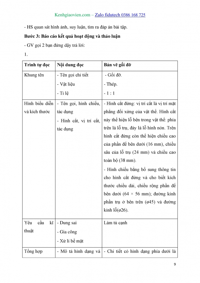 Giáo án và PPT Thiết kế và Công nghệ 10 kết nối Bài 14: Bản vẽ cơ khí