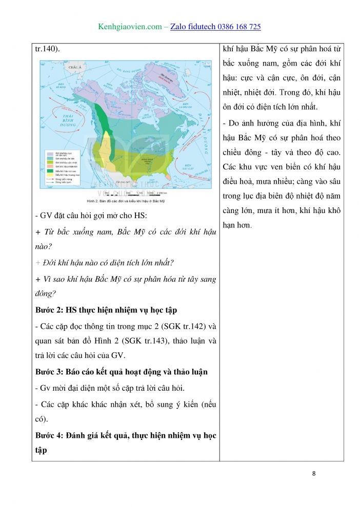 Giáo án và PPT Địa lí 7 kết nối Bài 14: Đặc điểm tự nhiên Bắc Mỹ