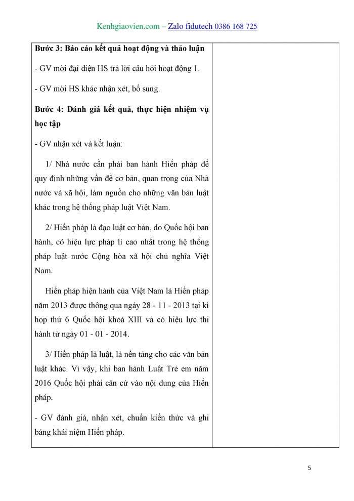 Giáo án và PPT Kinh tế pháp luật 10 kết nối Bài 14: Giới thiệu về Hiến pháp nước Cộng hoà xã hội chủ nghĩa Việt Nam