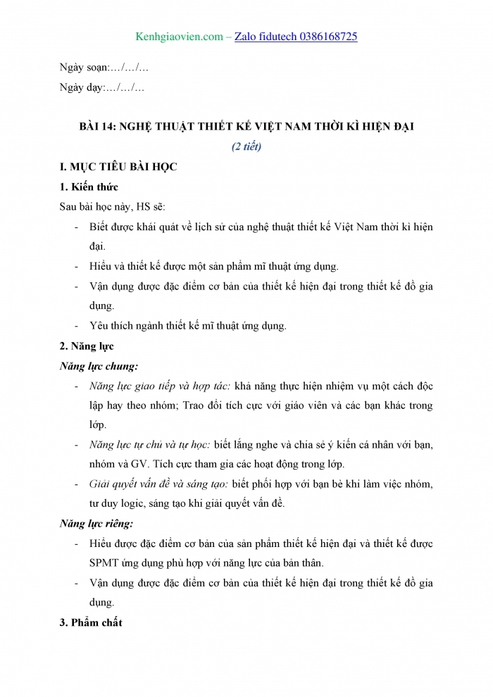 Giáo án và PPT Mĩ thuật 8 kết nối Bài 14: Nghệ thuật thiết kế Việt Nam thời kì hiện đại