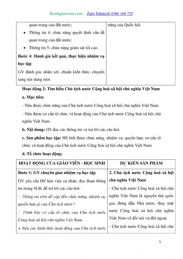 Giáo án và PPT Kinh tế pháp luật 10 chân trời Bài 14: Quốc hội, Chủ tịch nước, Chính phủ nước Cộng hoà xã hội chủ nghĩa Việt Nam