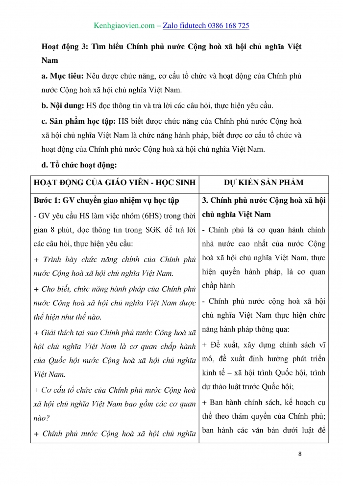 Giáo án và PPT Kinh tế pháp luật 10 chân trời Bài 14: Quốc hội, Chủ tịch nước, Chính phủ nước Cộng hoà xã hội chủ nghĩa Việt Nam