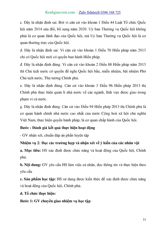 Giáo án và PPT Kinh tế pháp luật 10 chân trời Bài 14: Quốc hội, Chủ tịch nước, Chính phủ nước Cộng hoà xã hội chủ nghĩa Việt Nam