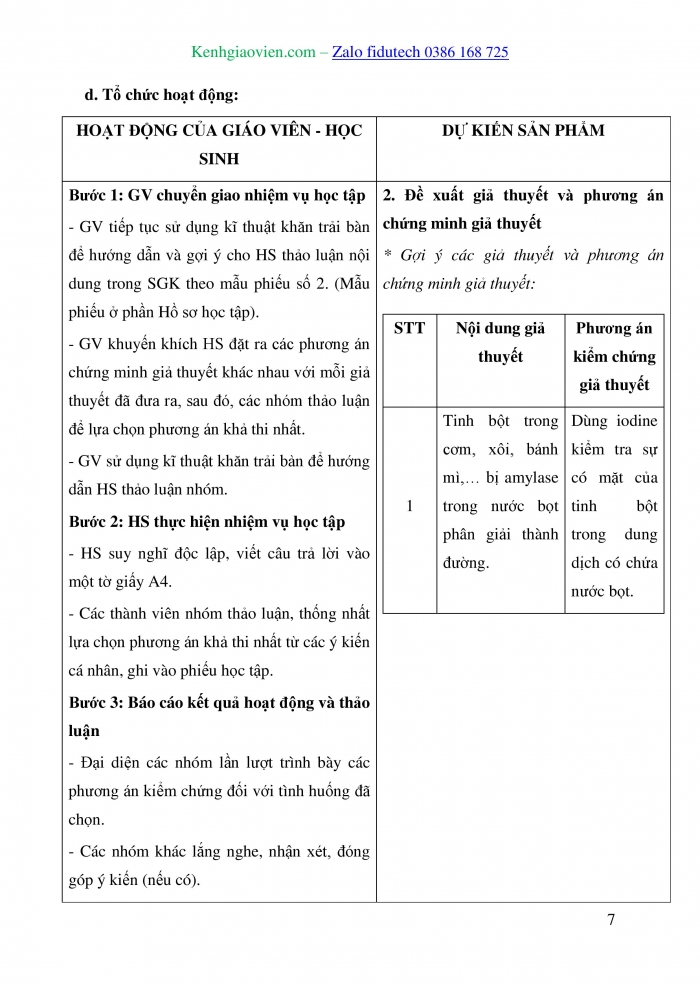 Giáo án và PPT Sinh học 10 chân trời Bài 14: Thực hành Một số thí nghiệm về enzyme