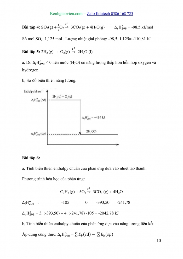 Giáo án và PPT Hoá học 10 chân trời Bài 14: Tính biến thiên enthalpy của phản ứng hoá học