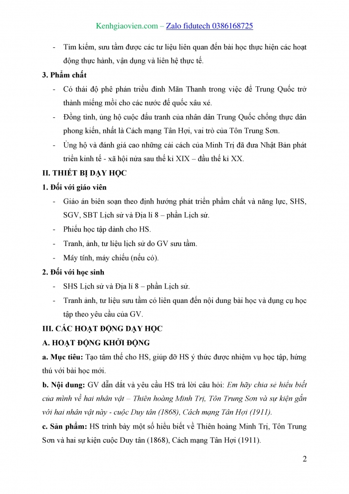 Giáo án và PPT Lịch sử 8 kết nối Bài 14: Trung Quốc và Nhật Bản từ nửa sau thế kỉ XIX đến đầu thế kỉ XX