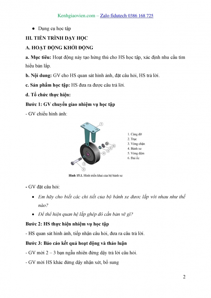 Giáo án và PPT Thiết kế và Công nghệ 10 cánh diều Bài 15: Bản vẽ lắp