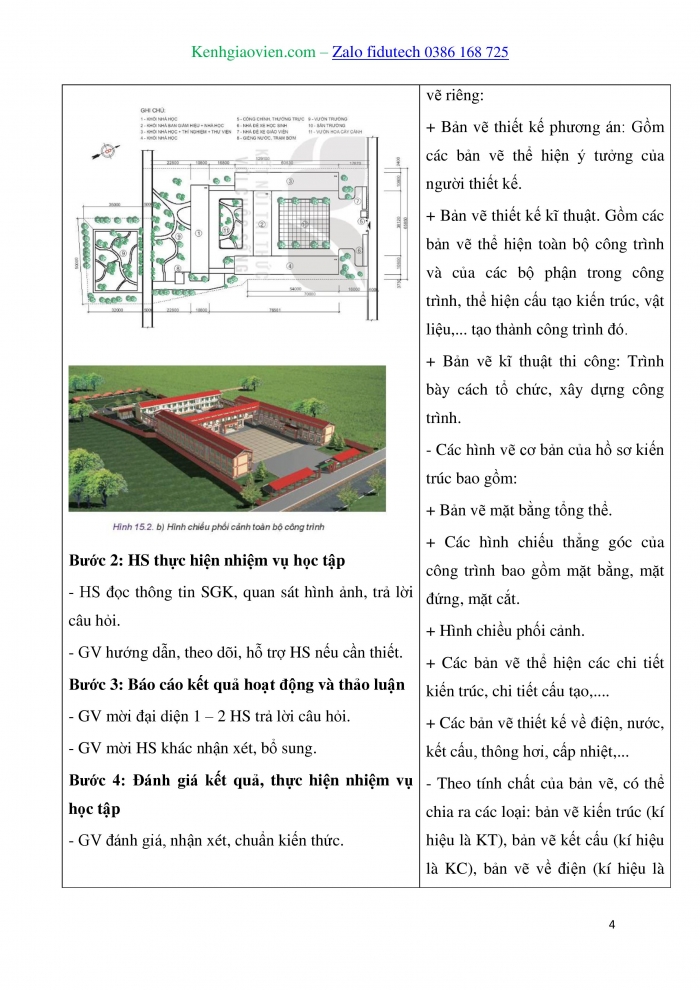 Giáo án và PPT Thiết kế và Công nghệ 10 kết nối Bài 15: Bản vẽ xây dựng