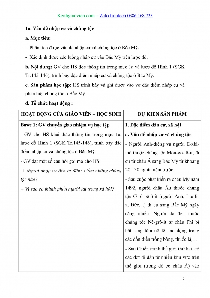 Giáo án và PPT Địa lí 7 kết nối Bài 15: Đặc điểm dân cư, xã hội, phương thức khai thác tự nhiên bền vững ở Bắc Mỹ