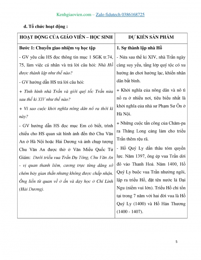 Giáo án và PPT Lịch sử 7 kết nối Bài 15: Nước Đại Ngu thời Hồ (1400 – 1407)