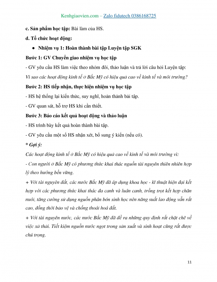 Giáo án và PPT Địa lí 7 chân trời Bài 15: Phương thức con người khai thác tự nhiên bền vững, một số trung tâm kinh tế của Bắc Mỹ