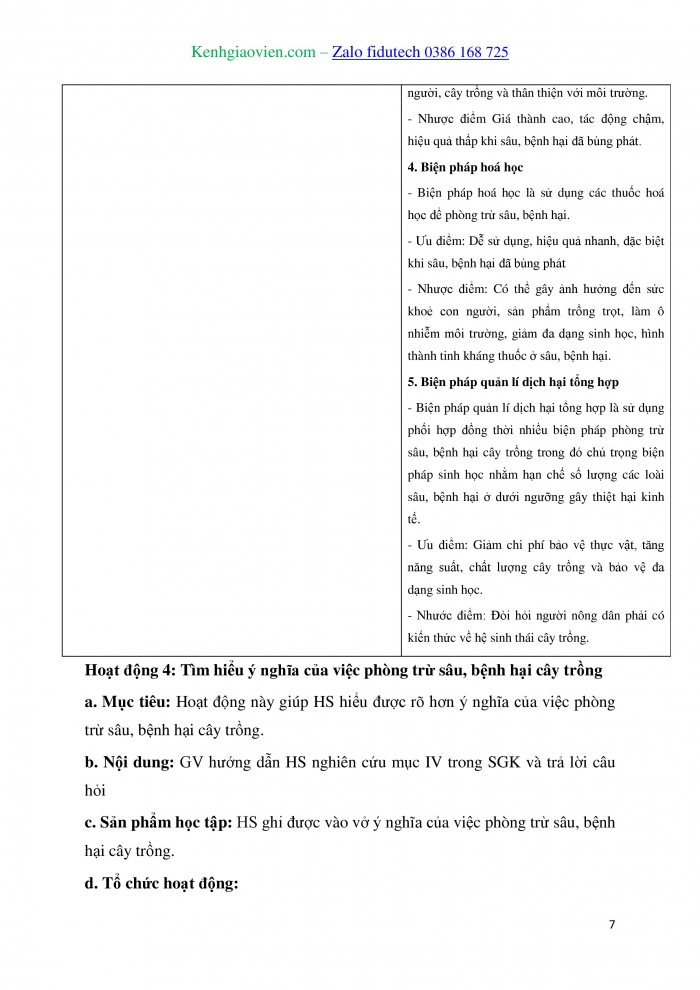 Giáo án và PPT Công nghệ trồng trọt 10 kết nối Bài 15: Sâu, bệnh hại cây trồng và ý nghĩa của việc phòng trừ