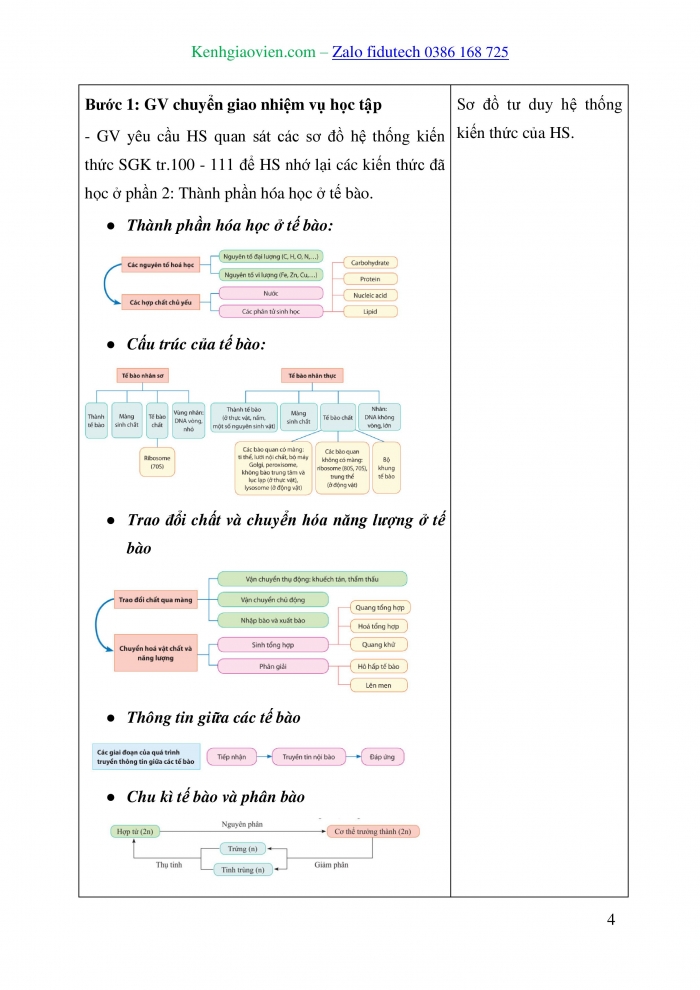 Giáo án và PPT Sinh học 10 cánh diều Ôn tập Phần 2