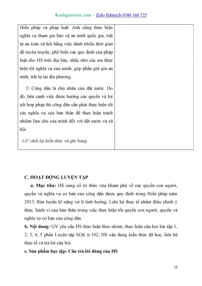 Giáo án và PPT Kinh tế pháp luật 10 kết nối Bài 16: Quyền con người, quyền và nghĩa vụ cơ bản của công dân trong Hiến pháp