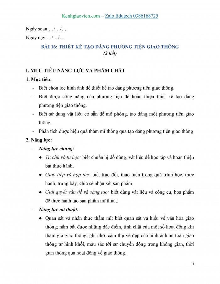 Giáo án và PPT Mĩ thuật 7 chân trời bản 2 Bài 16: Thiết kế tạo dáng phương tiện giao thông