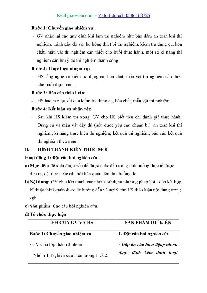 Giáo án và PPT Sinh học 11 chân trời Bài 16: Thực hành Cảm ứng ở thực vật