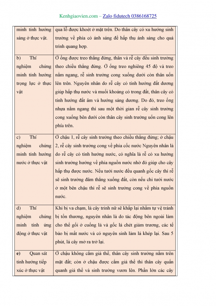 Giáo án và PPT Sinh học 11 chân trời Bài 16: Thực hành Cảm ứng ở thực vật