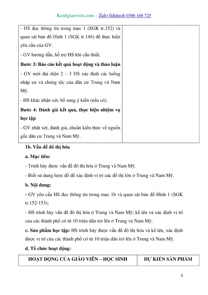 Giáo án và PPT Địa lí 7 kết nối Bài 17: Đặc điểm dân cư, xã hội Trung và Nam Mỹ, khai thác, sử dụng và bảo vệ rừng A-ma-dôn