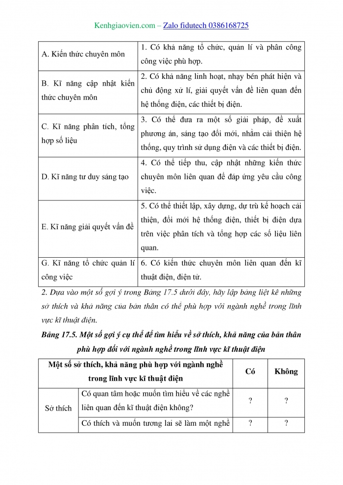 Giáo án và PPT Công nghệ 8 kết nối Bài 17: Ngành nghề trong lĩnh vực kĩ thuật điện