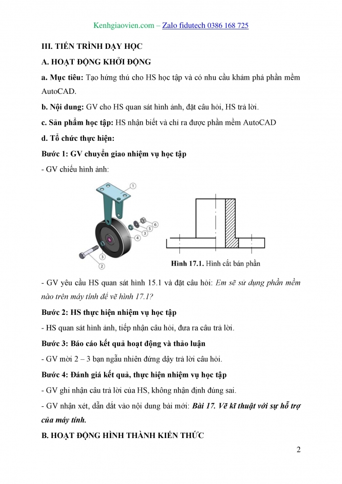 Giáo án và PPT Thiết kế và Công nghệ 10 cánh diều Bài 17: Vẽ kĩ thuật với sự hỗ trợ của máy tính