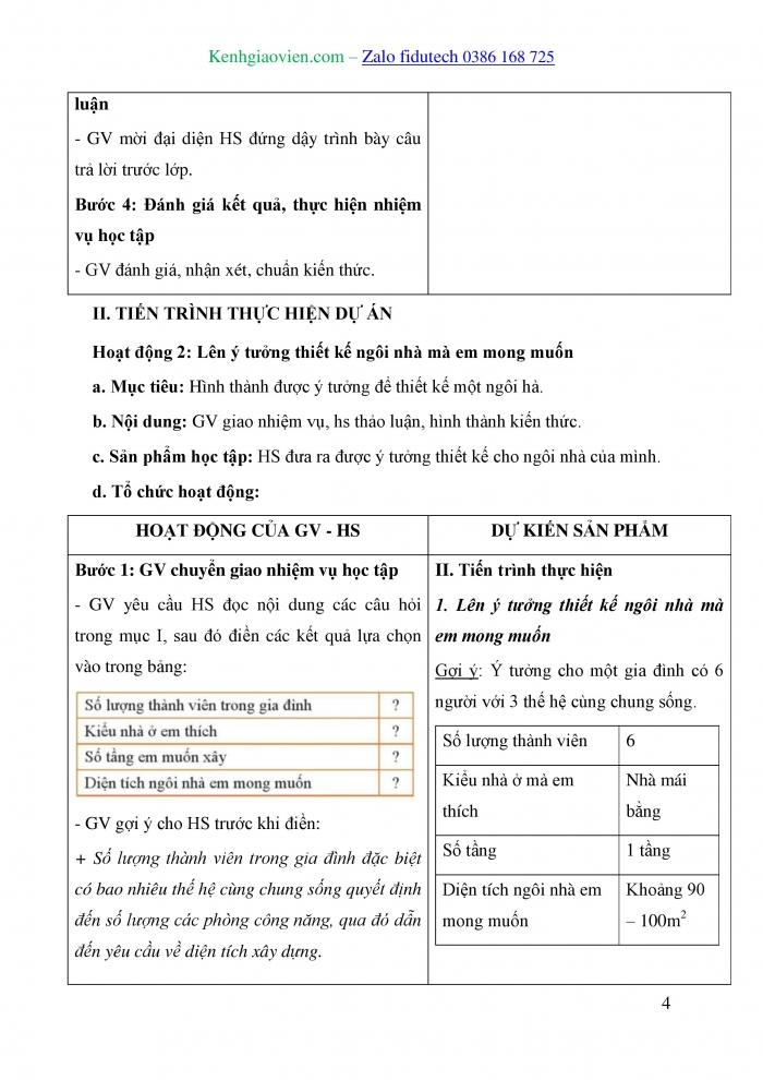 Giáo án và PPT Thiết kế và Công nghệ 10 cánh diều Bài 18: Dự án Thiết kế ngôi nhà của em