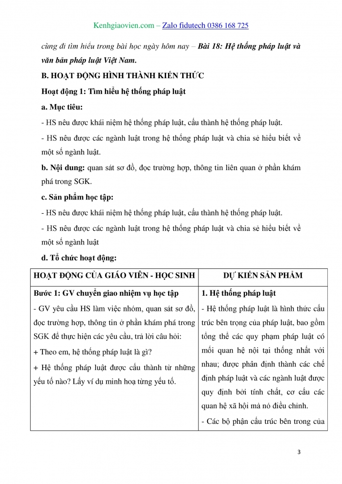 Giáo án và PPT Kinh tế pháp luật 10 chân trời Bài 18: Hệ thống pháp luật và văn bản pháp luật Việt Nam